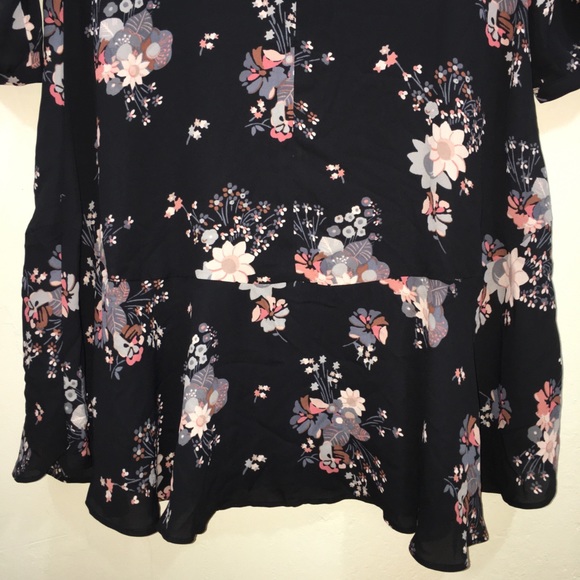Loft Women's Black & Peach Floral Dress Size 4 - Picture 5 of 8